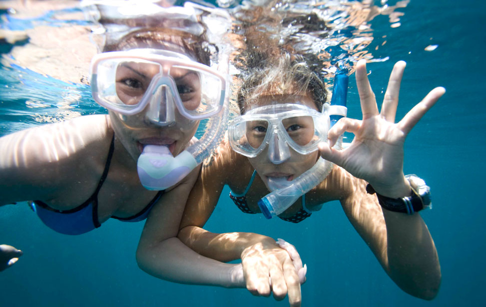 Two women snorkeling
